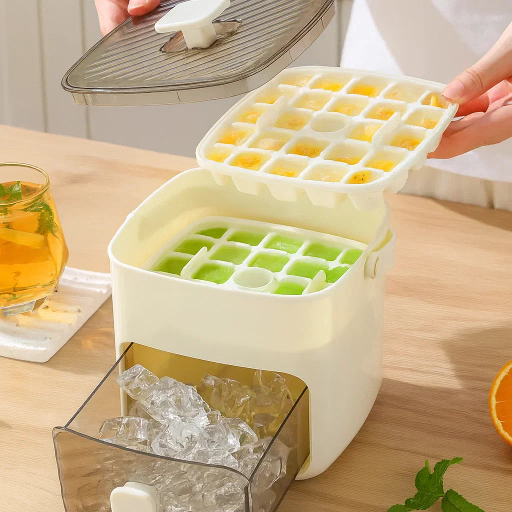 Ice Cube Tray with Push Function – 48 Cubes No-Spill & Easy Release Design