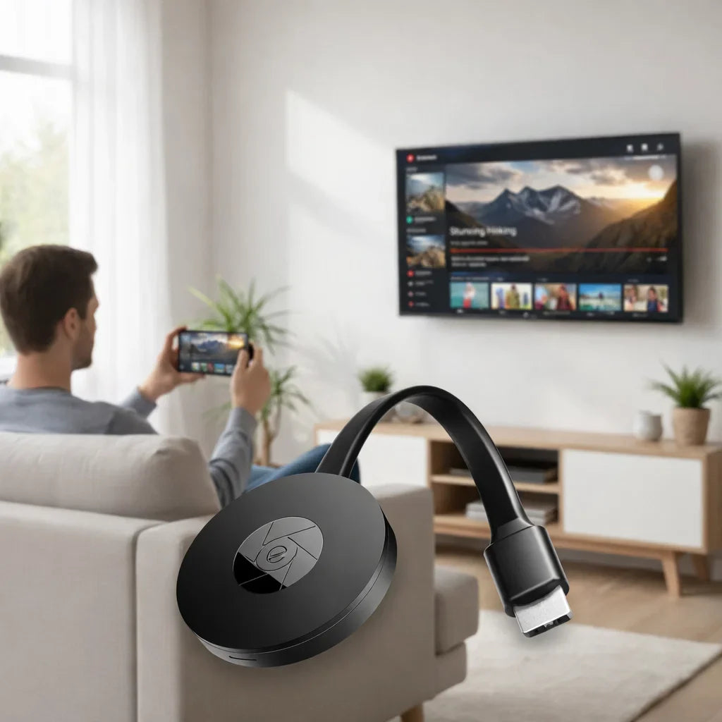 Wireless Screen Mirror Adapter – 1080P Instant Streaming & Big Screen Sync