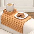 Bamboo Sofa Armrest Tray - Eco-Friendly Cup Holder & Snack Organizer