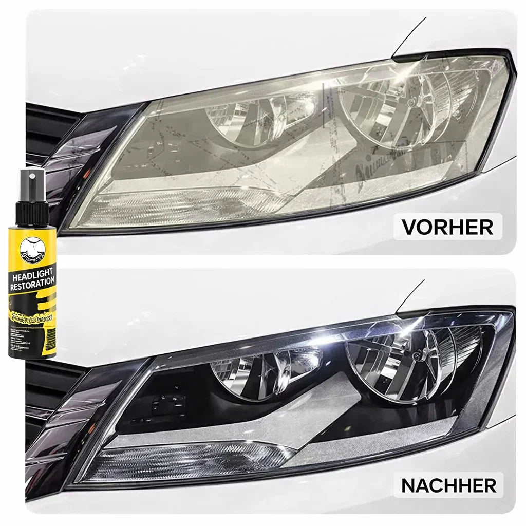Headlight Restoration Spray – Clears Yellowed Headlights, UV Protection & Fast Apply