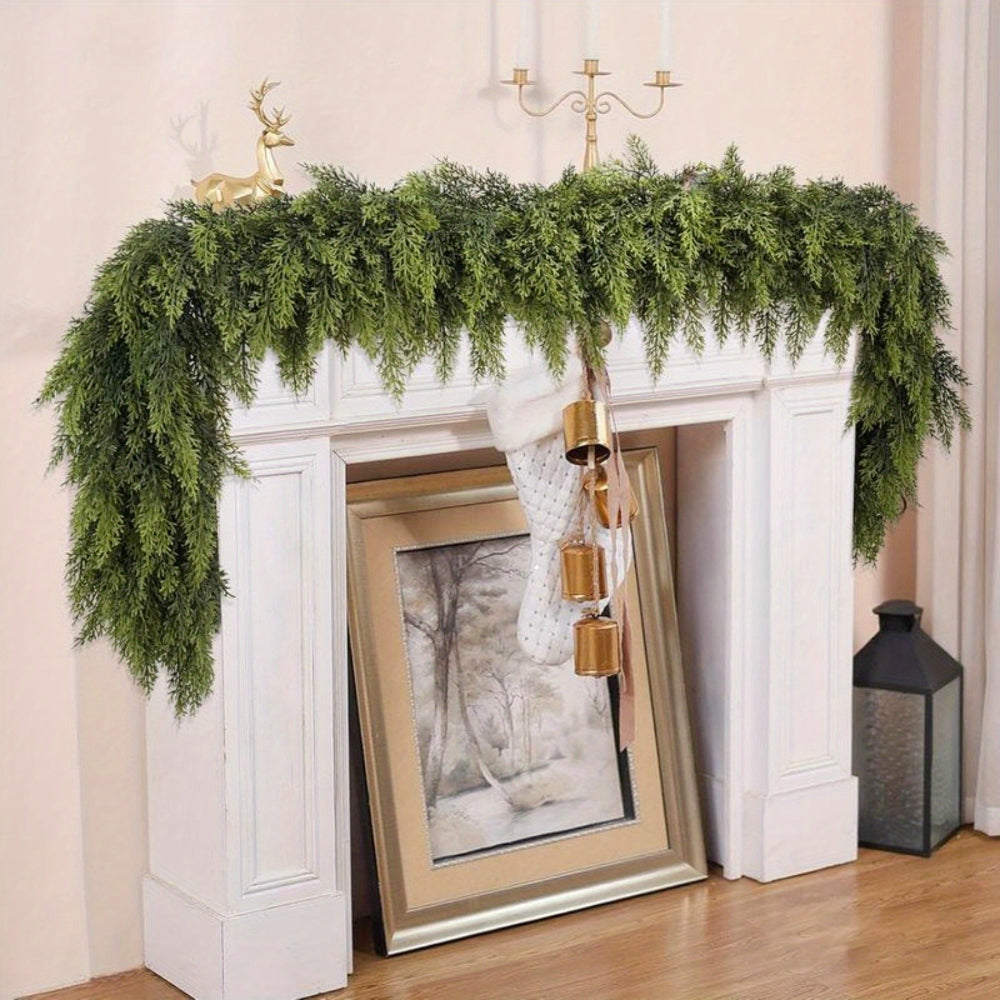 Artificial Greenery Christmas Garland Mantle and Stair Trim 2 Pack