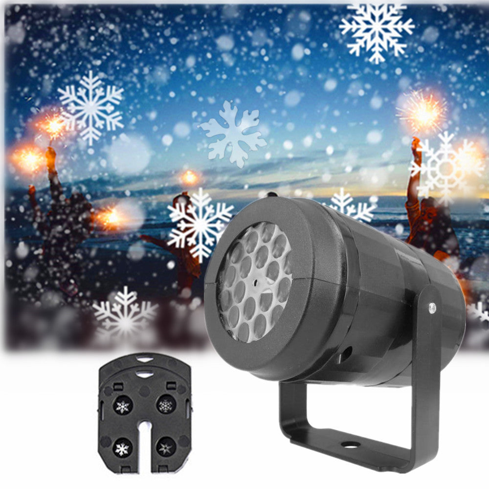 Outdoor LED Snowflake Christmas Projector – 16 Patterns Light Show