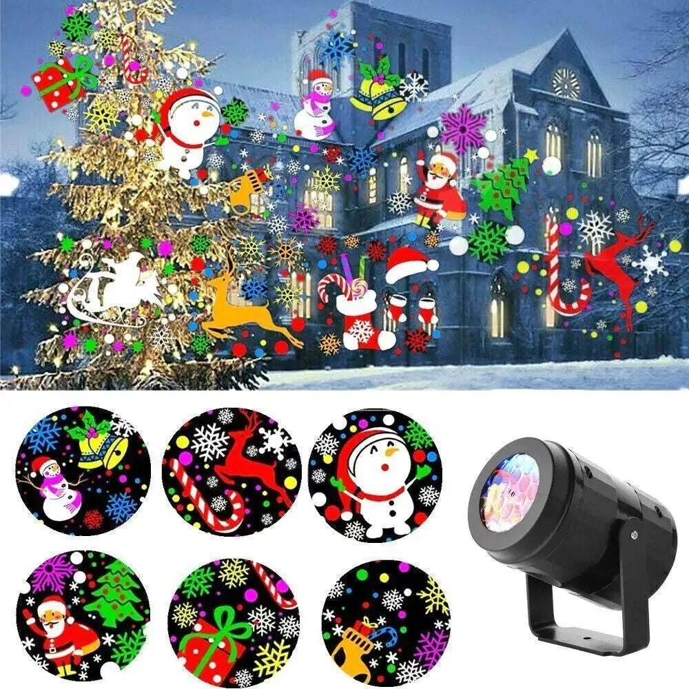 Outdoor LED Snowflake Christmas Projector – 16 Patterns Light Show