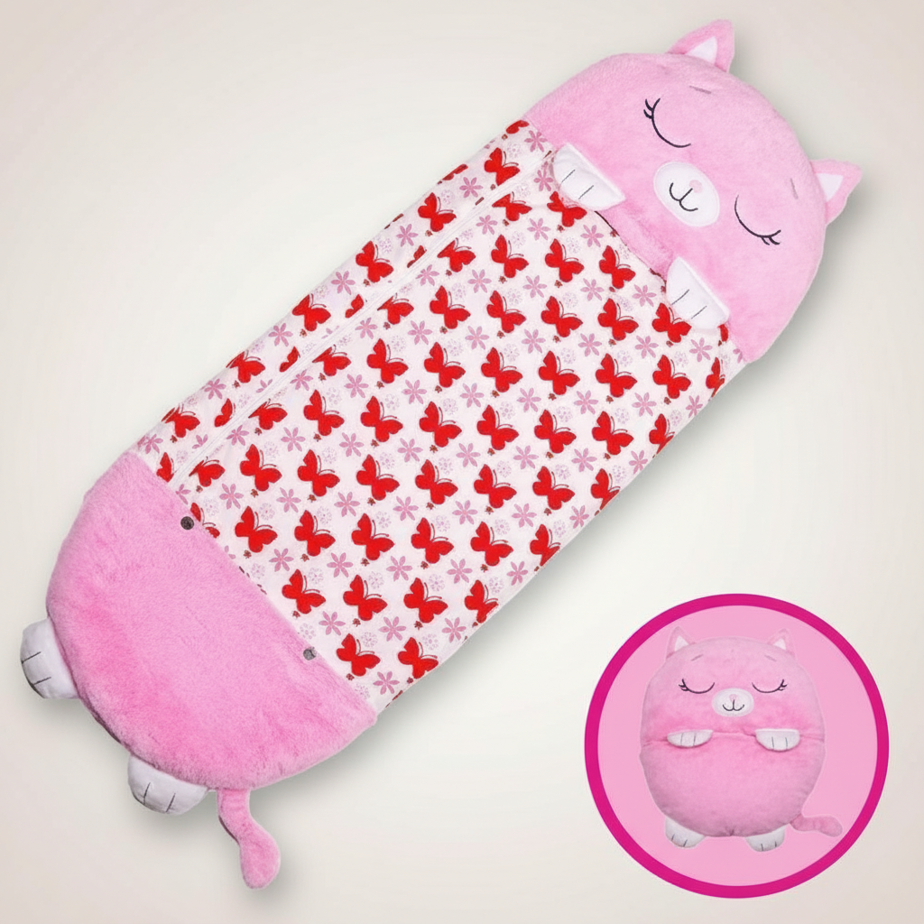 Kids' Foldable Sleeping Bag – Snoozi Animal Shape Portable & Washable