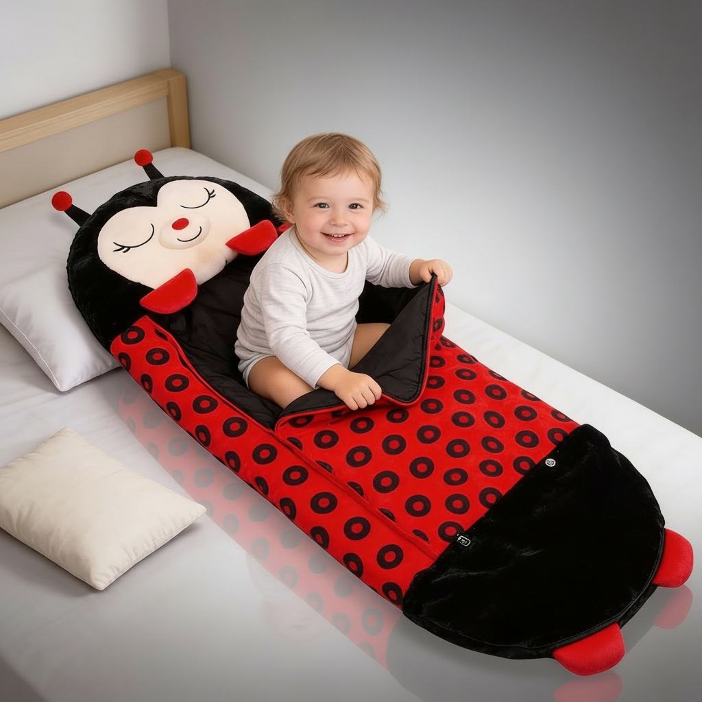 Kids' Foldable Sleeping Bag – Snoozi Animal Shape Portable & Washable