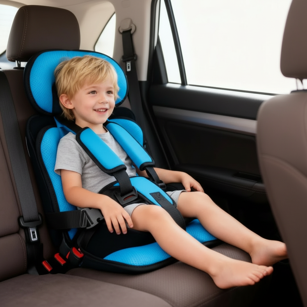 Portable Child Car Booster Seat – Foldable Compact & Travel Safety