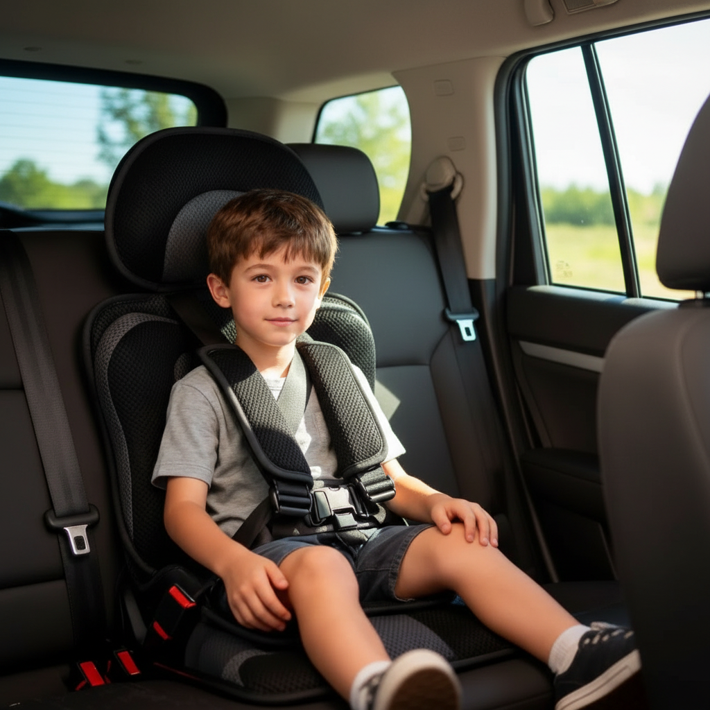 Portable Child Car Booster Seat – Foldable Compact & Travel Safety