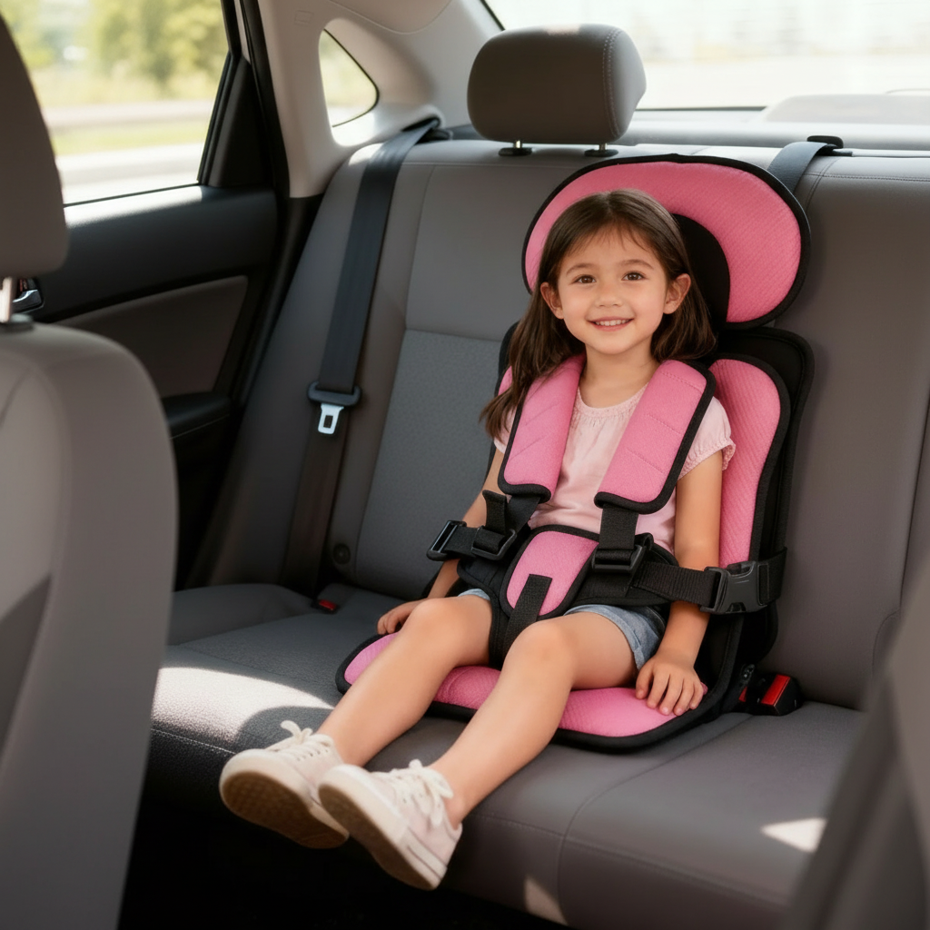 Portable Child Car Booster Seat – Foldable Compact & Travel Safety