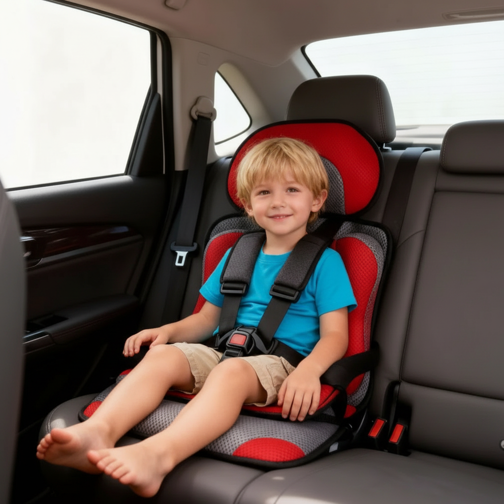Portable Child Car Booster Seat – Foldable Compact & Travel Safety