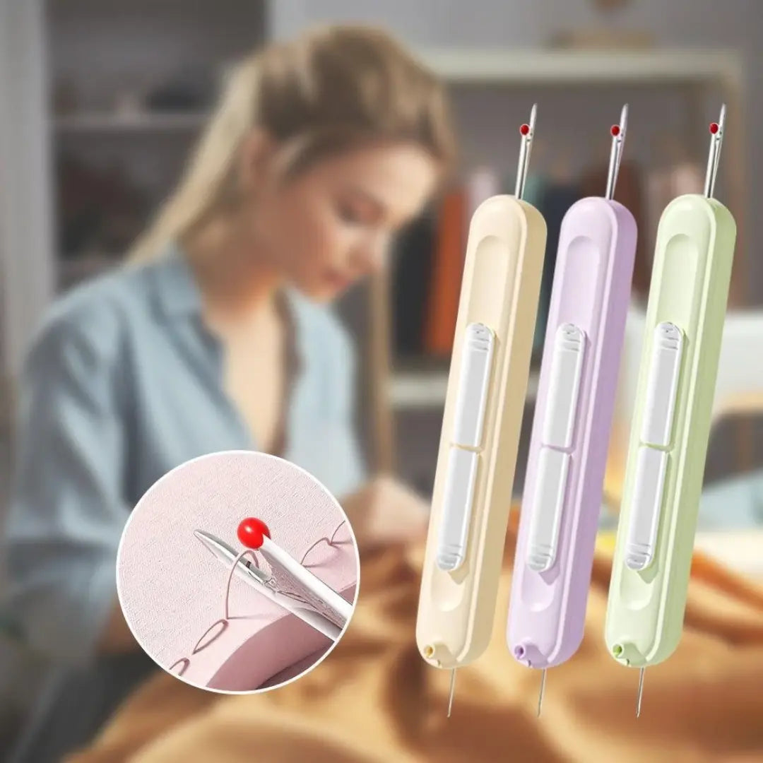 Needle Threader & Seam Ripper 2-in-1 – Compact Sewing Tool & Free Bonus Pack