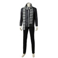 Men’s Gray Suit Costume with Striped Scarf