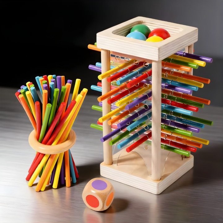 Wooden Stacking Tower Game – Fine Motor Skills for Ages 3+