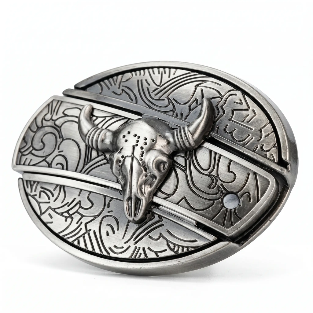 Metal Oval Cowboys Belt Buckle – Western Style Durable & Decorative