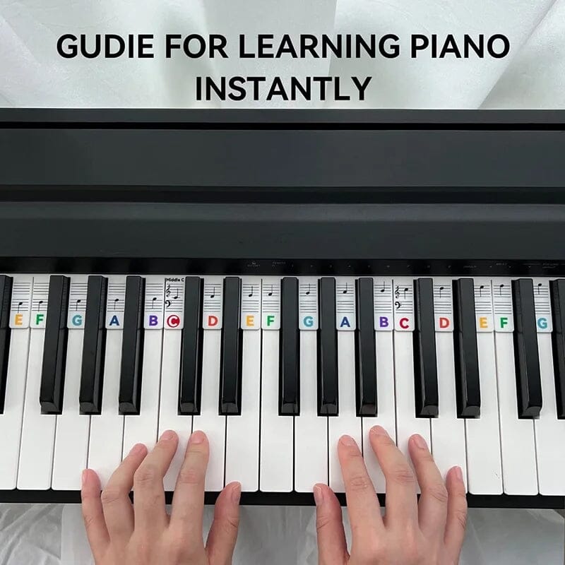 Removable Piano Keyboard Note Labels – Color-Coded Learning Stickers