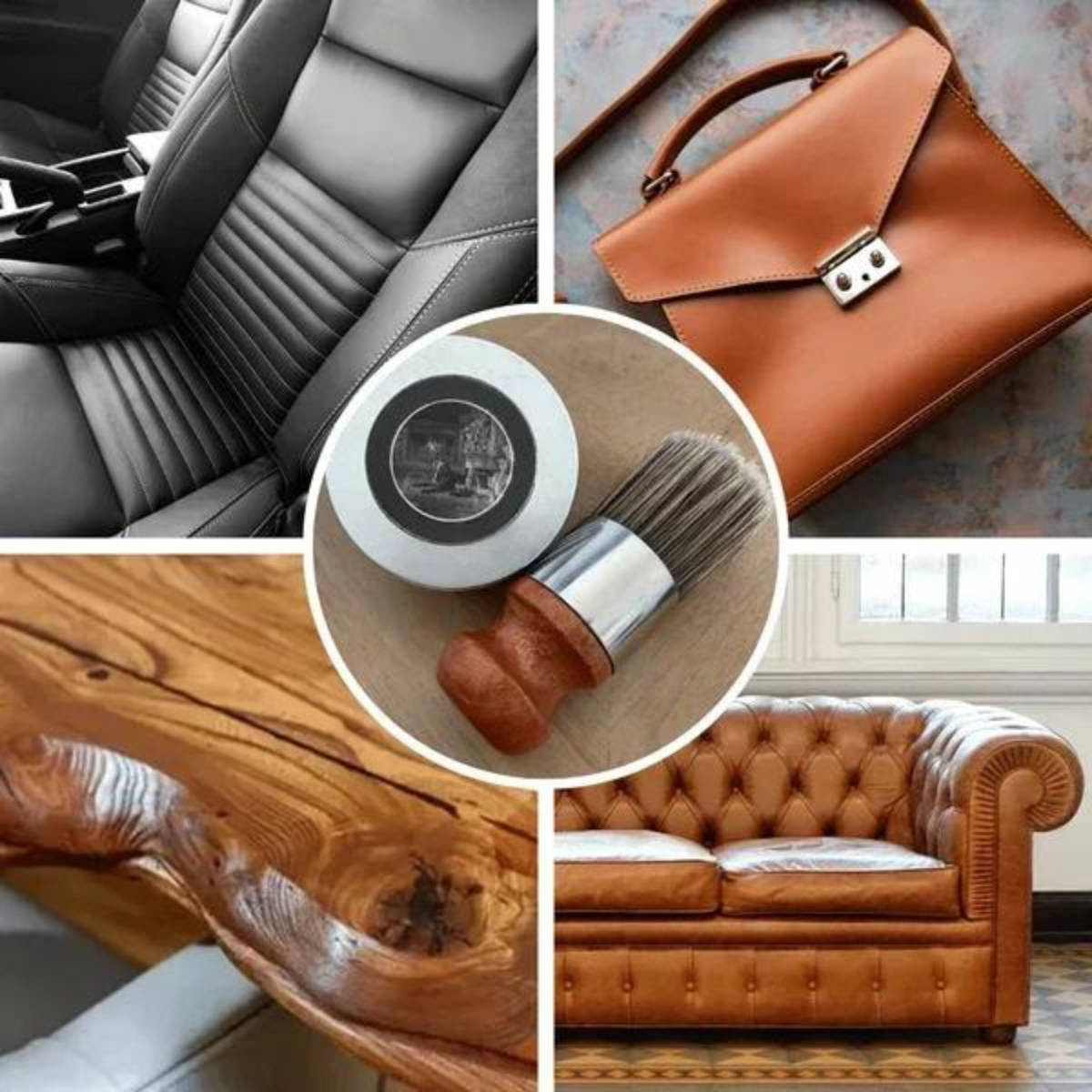 Leather Care Balm – Applicator Brush Included, Restores Shine & Prevents Cracking