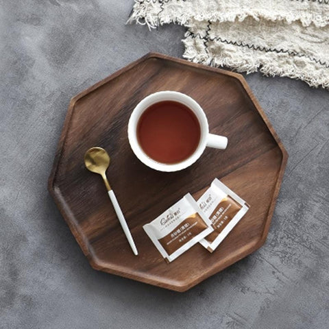 Octagonal Wooden Serving Board – Decorative Pattern &amp; Artisan Craft