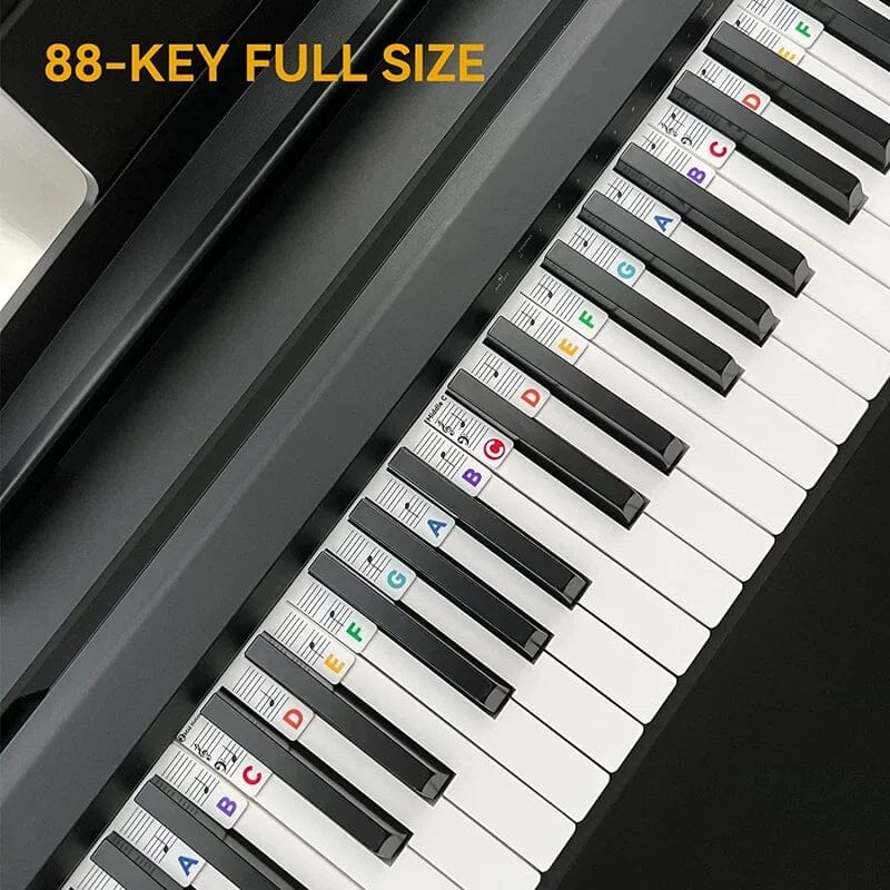 Removable Piano Keyboard Note Labels – Color-Coded Learning Stickers