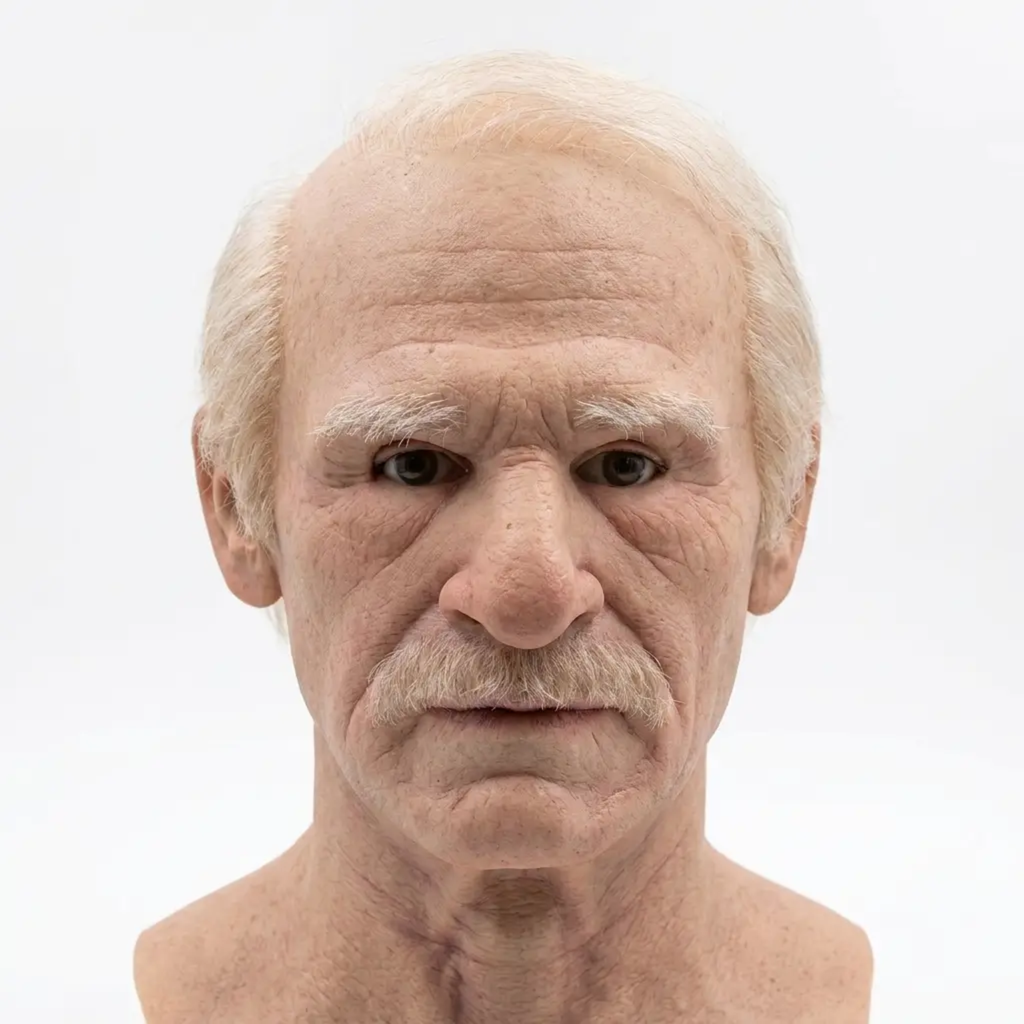 Realistic Old Man Halloween Mask – Creepy Latex Full Face & Adults