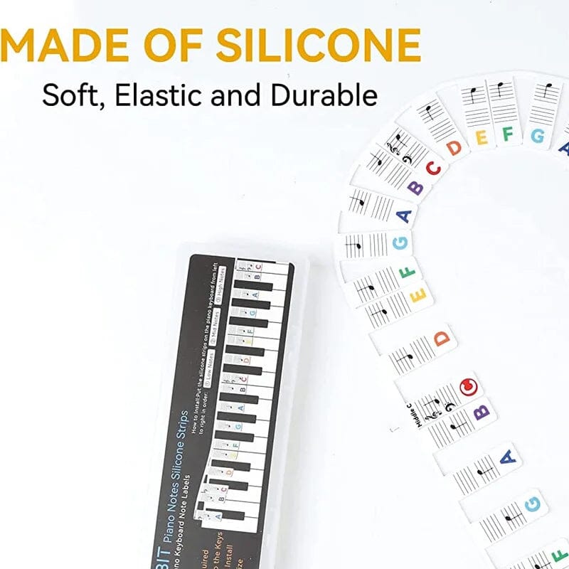 Removable Piano Keyboard Note Labels – Color-Coded Learning Stickers