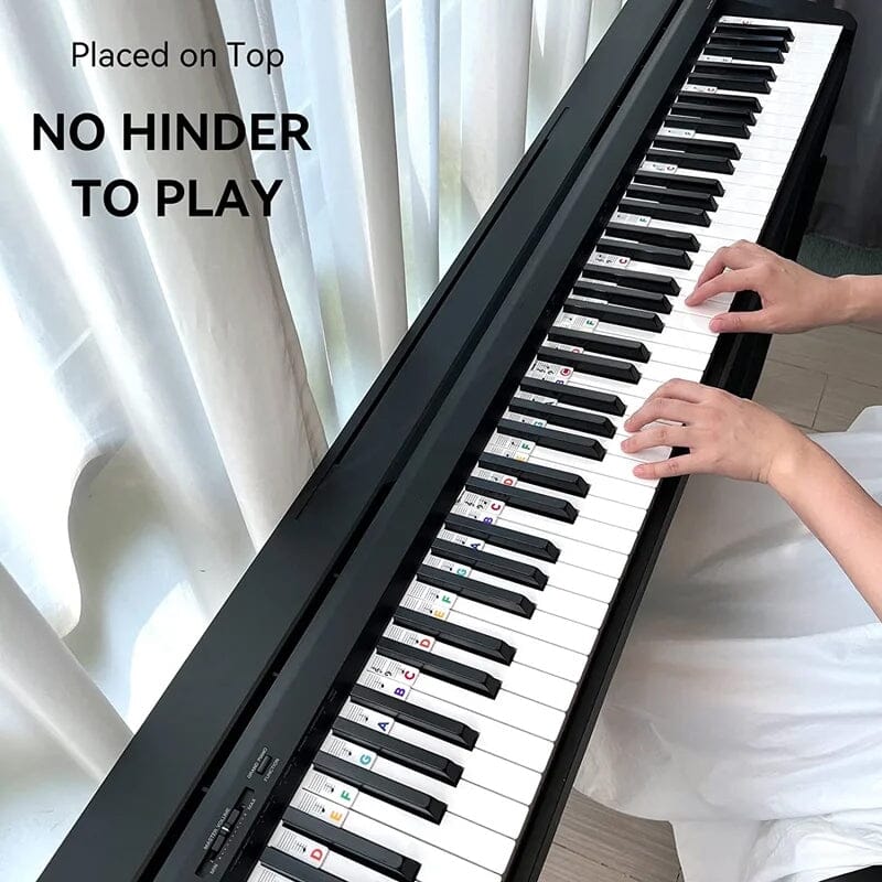 Removable Piano Keyboard Note Labels – Color-Coded Learning Stickers