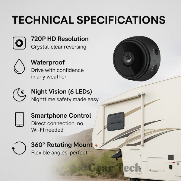 Wireless HD Backup Camera – Night Vision RV Truck & Trailer Waterproof