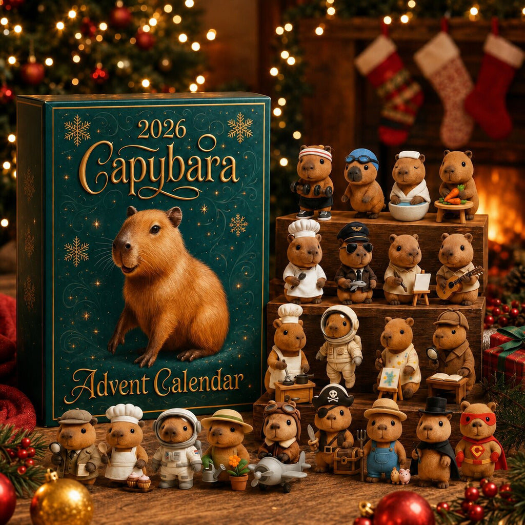 Capybara Advent Calendar 2026 – 24 Daily Surprise Doors & Flat 2D Ornaments