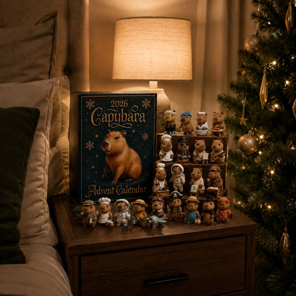 Capybara Advent Calendar 2026 – 24 Daily Surprise Doors & Flat 2D Ornaments