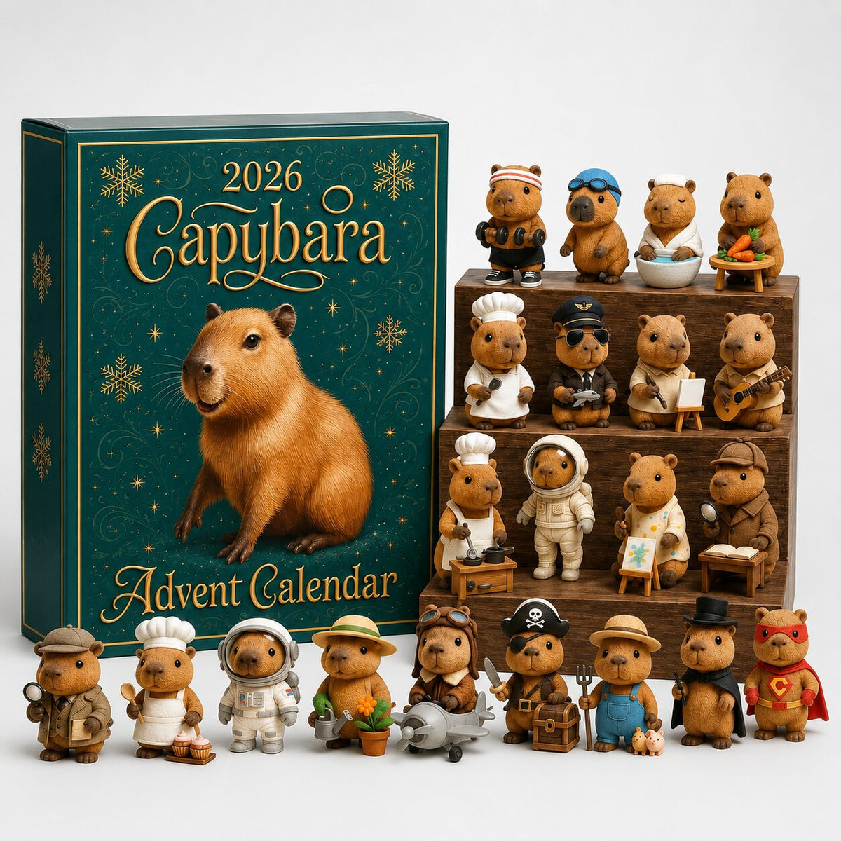 Capybara Advent Calendar 2026 – 24 Daily Surprise Doors & Flat 2D Ornaments