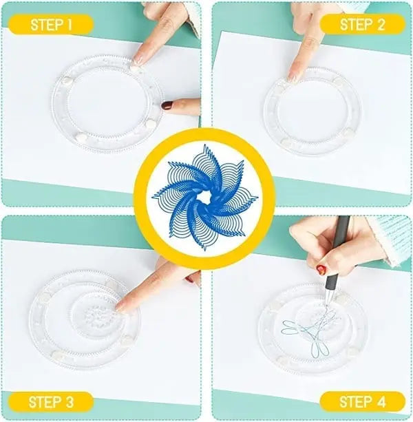 22-Piece Spiral Ruler Set – Creative Drawing, Geometric Patterns & Kids-Friendly