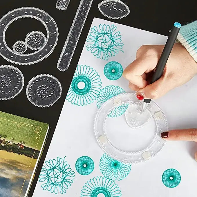 22-Piece Spiral Ruler Set – Creative Drawing, Geometric Patterns & Kids-Friendly
