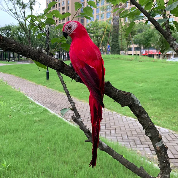 Decorative Parrot Garden Ornament – Lifelike Feathered Bird Figure 25cm