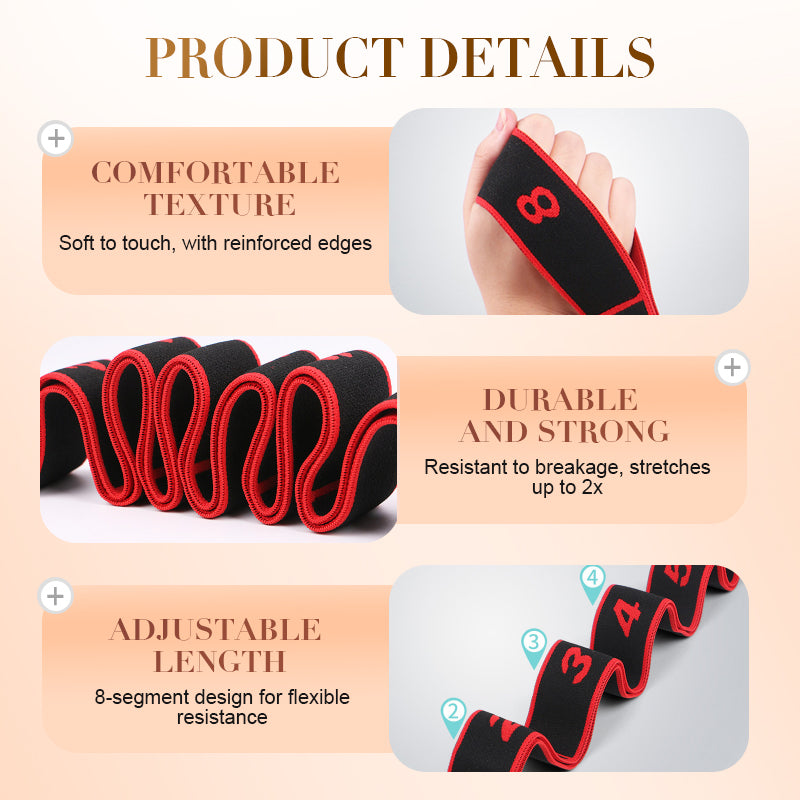 Adjustable Resistance Band – 8 Segments for Yoga &amp; Strength Training