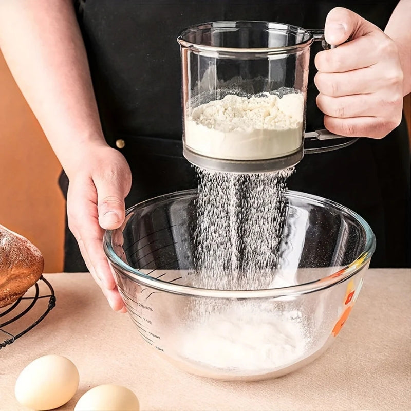 Flour Sifter with Squeeze Handle – 250ml Baking Sieve &amp; Easy Use