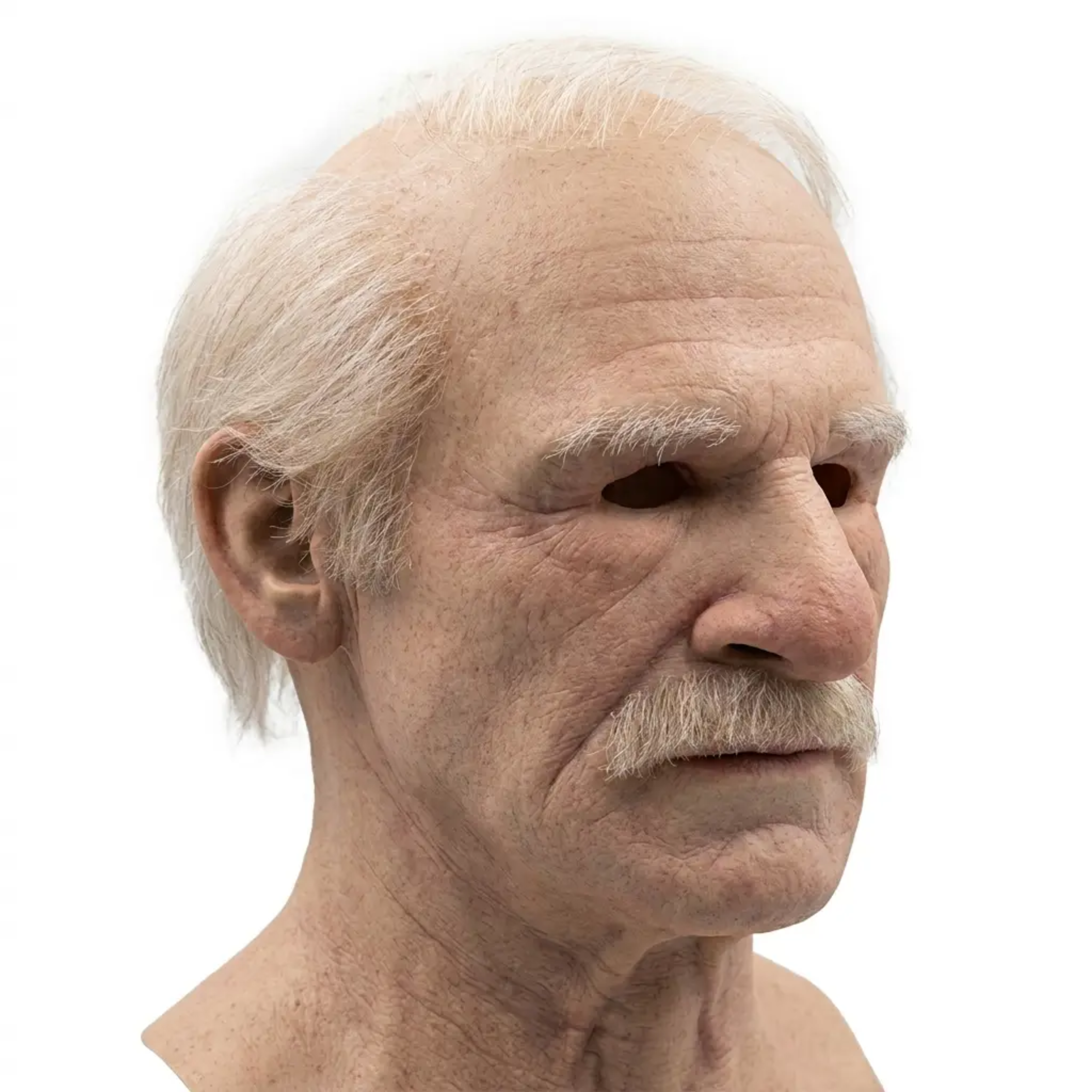 Realistic Old Man Halloween Mask – Creepy Latex Full Face & Adults
