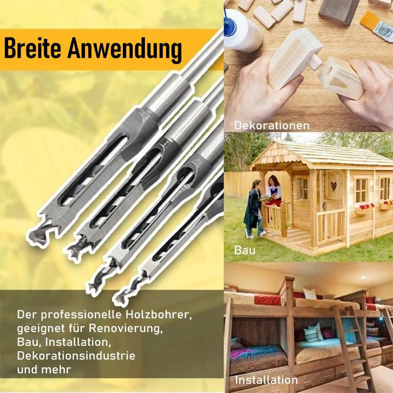 Square Hole Drill Bit Set – Precision Stainless Steel Woodworking