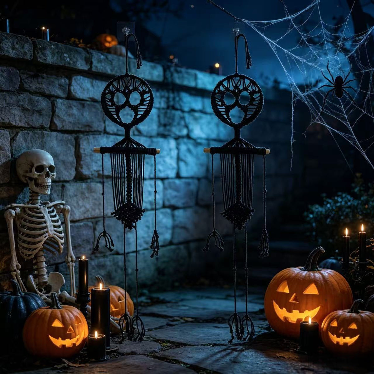 2-Piece Skeleton Macramé Wall Hanging Set