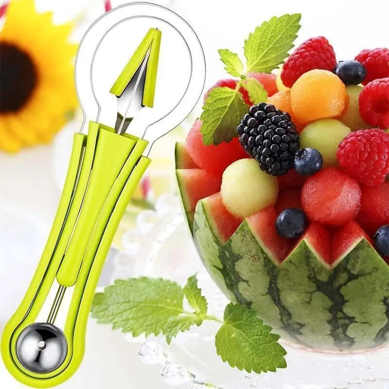 3-in-1 Fruit Cutter – Portion Slice Decorate & Time-Saving Kitchen Tool
