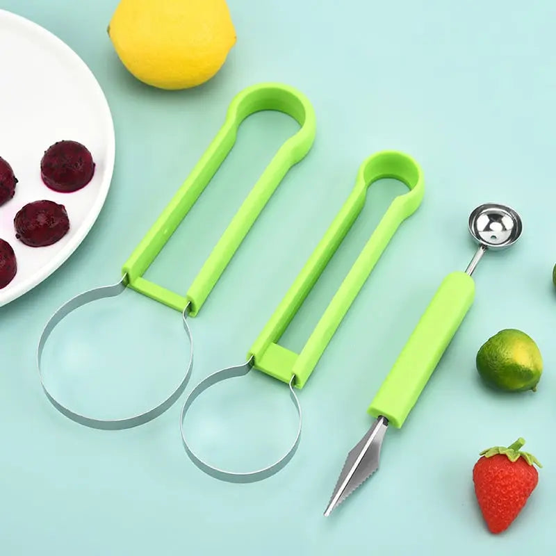 3-in-1 Fruit Cutter – Portion Slice Decorate & Time-Saving Kitchen Tool