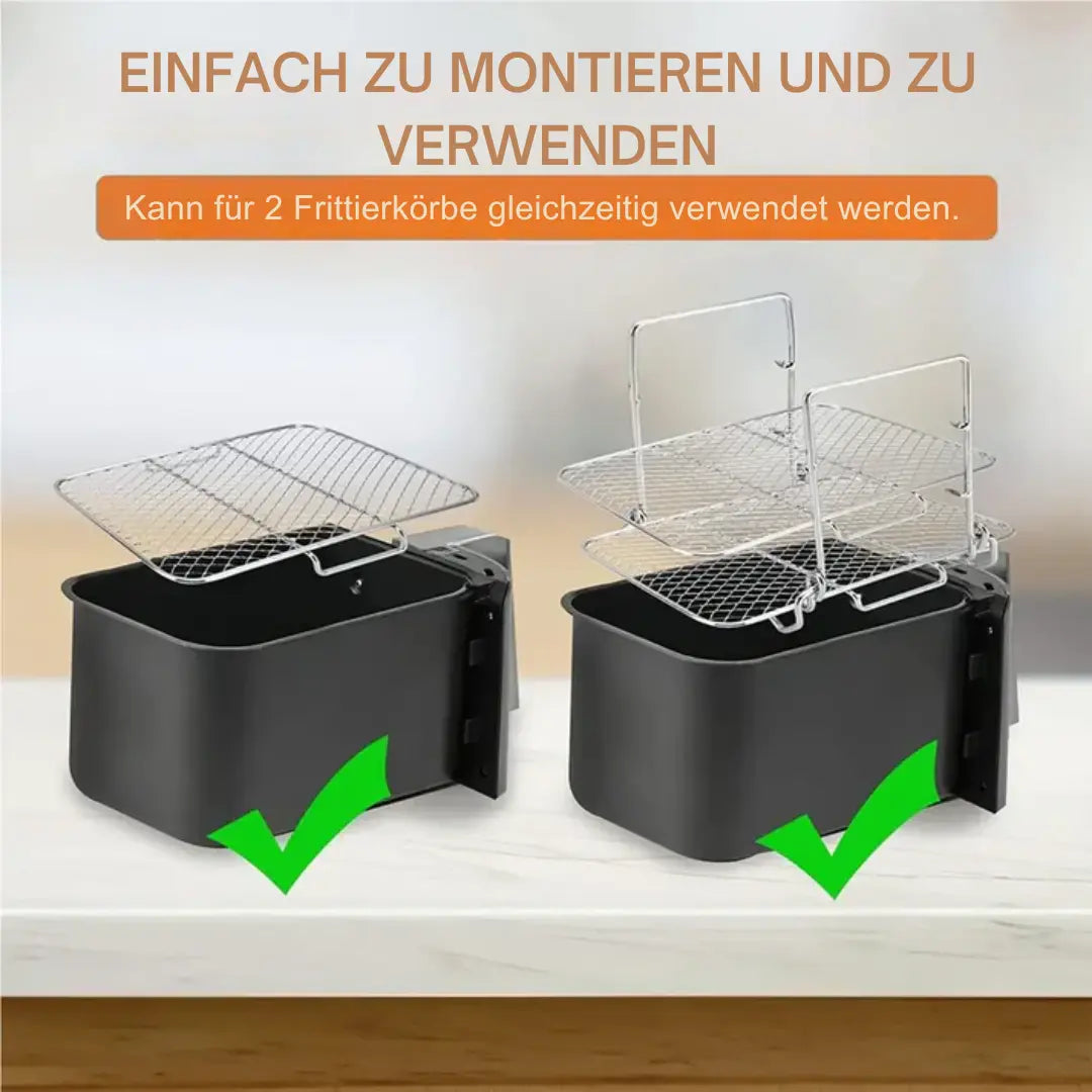 3-Tier Air Fryer Insert – Even Heat Distribution, Non-Stick & Easy Clean