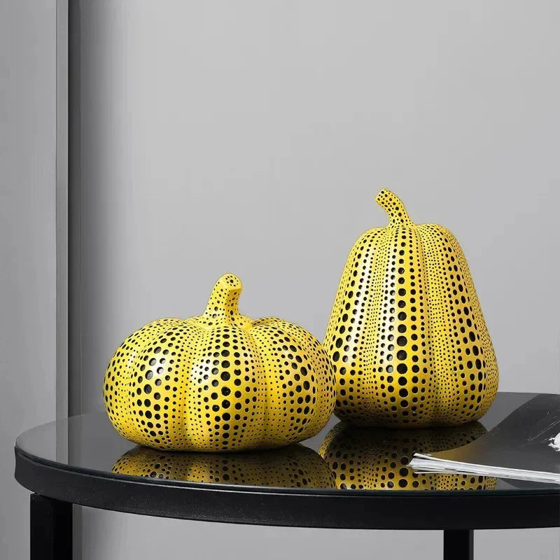 Yellow Resin Decorative Figurine Collection