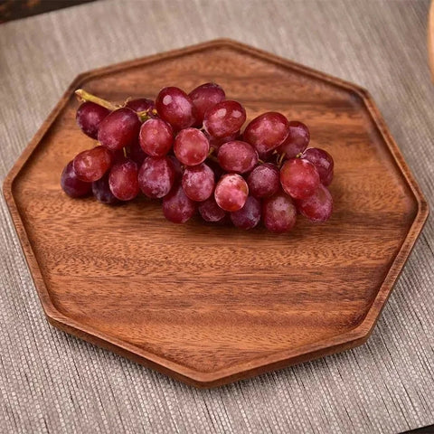 Octagonal Wooden Serving Board – Decorative Pattern &amp; Artisan Craft