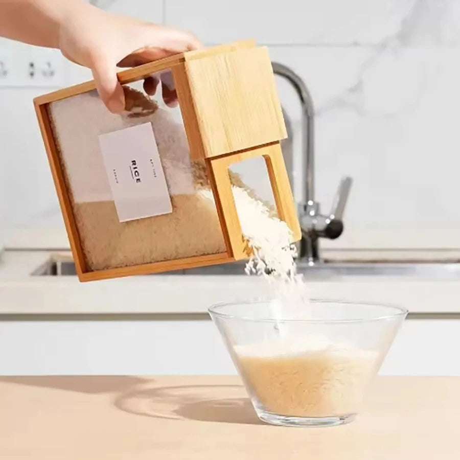 Bamboo Cereal Dispenser and Food Storage Container