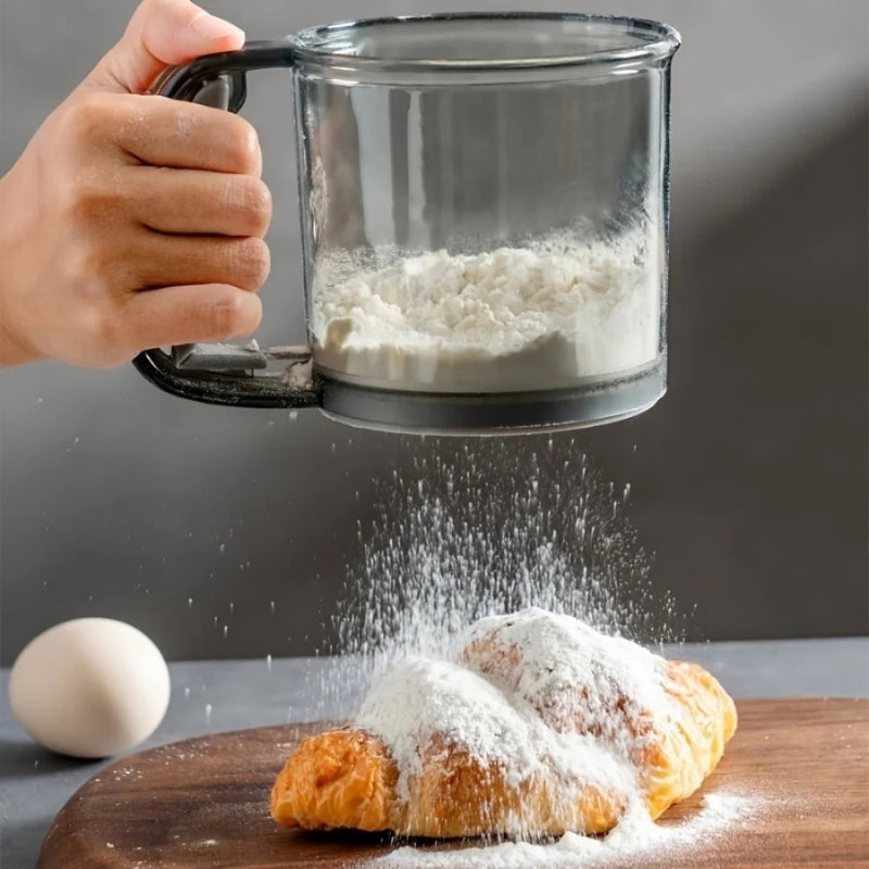 Flour Sifter with Squeeze Handle – 250ml Baking Sieve &amp; Easy Use