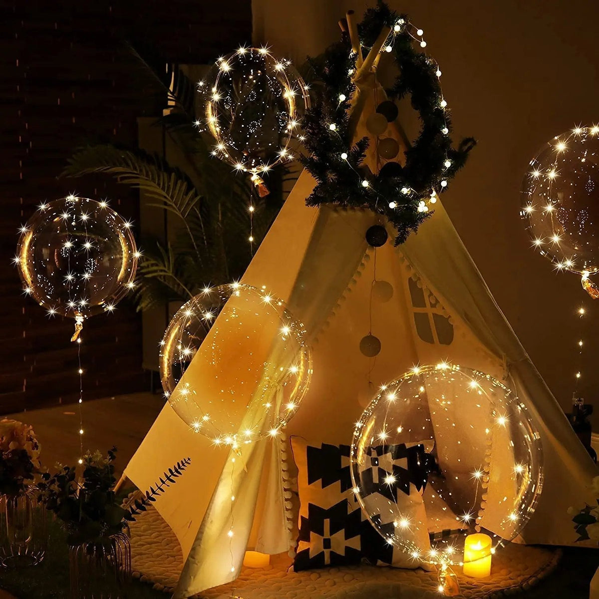 LED Balloon Set of 10 – Warm Glowing Light & Reusable Party Decoration