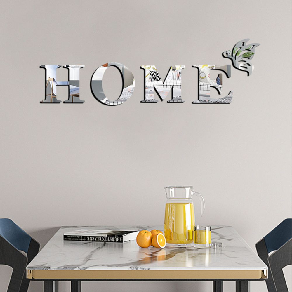 Home Entrance 3D Mirror Wall Sticker Decor