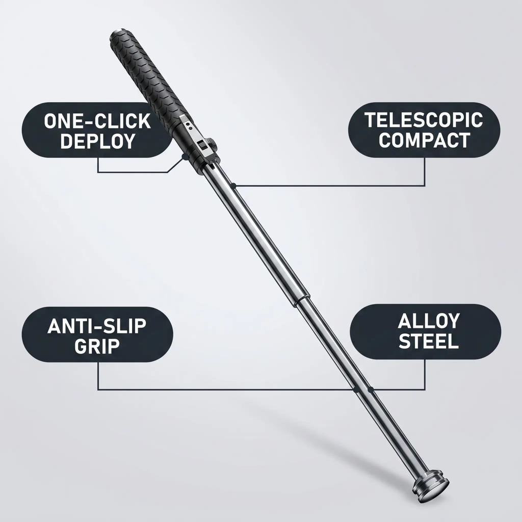 Self-Defense Walking Cane – Automatic Stability Anti-Slip & Tactical