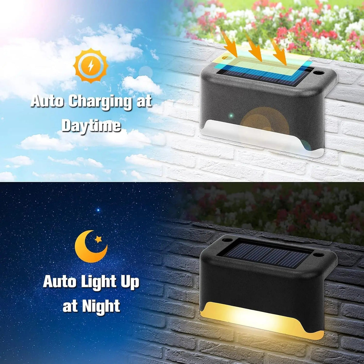Solar Patio Lights 4-Pack – Weatherproof, Auto On/Off & Garden Outdoor Lighting