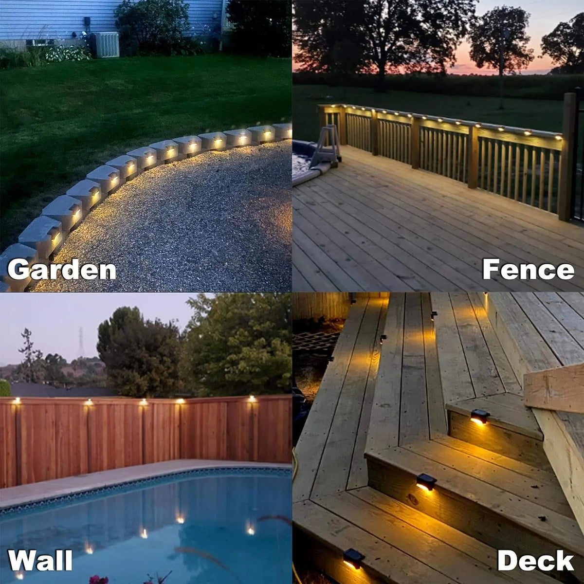Solar Patio Lights 4-Pack – Weatherproof, Auto On/Off & Garden Outdoor Lighting