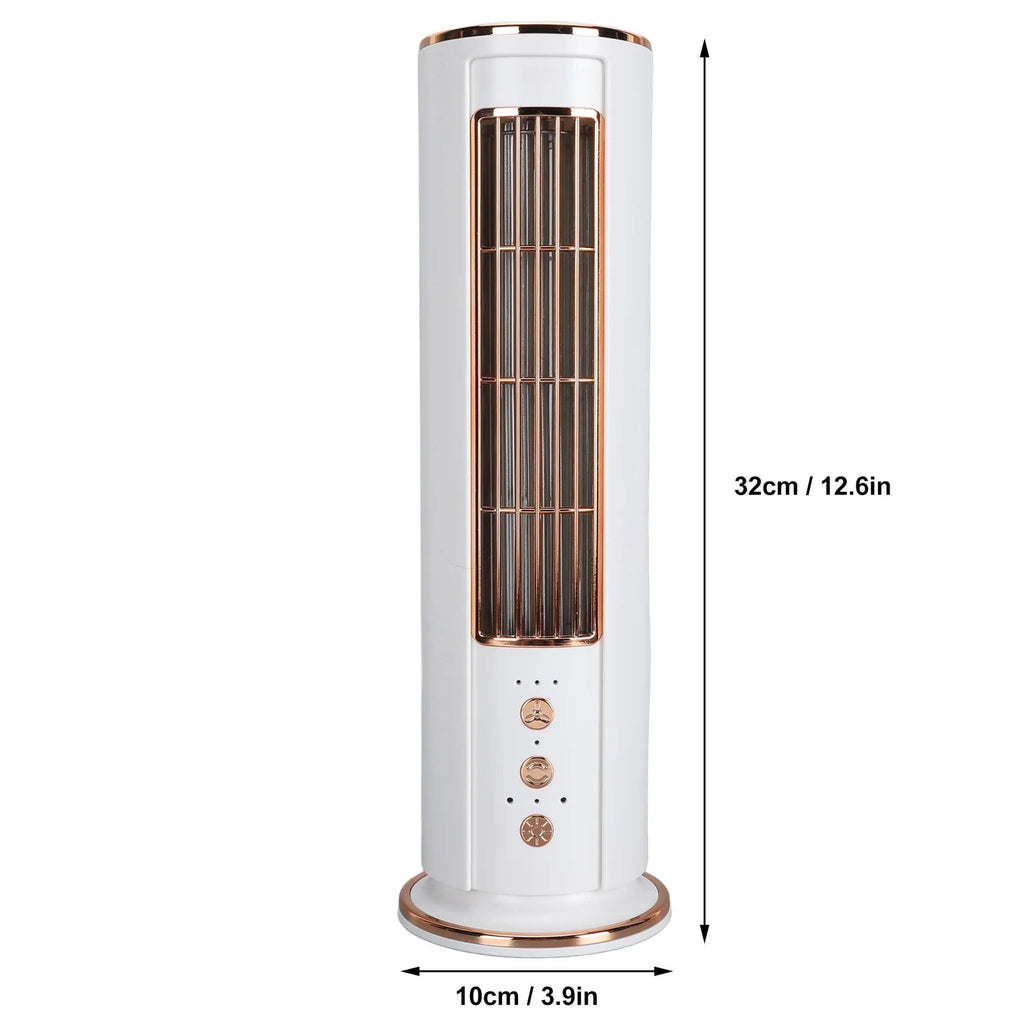 Bladeless Desktop Air Conditioner Fan - Silent Portable Evaporative Cooling Tower with Remote | Bedroom Office | 3 Speeds