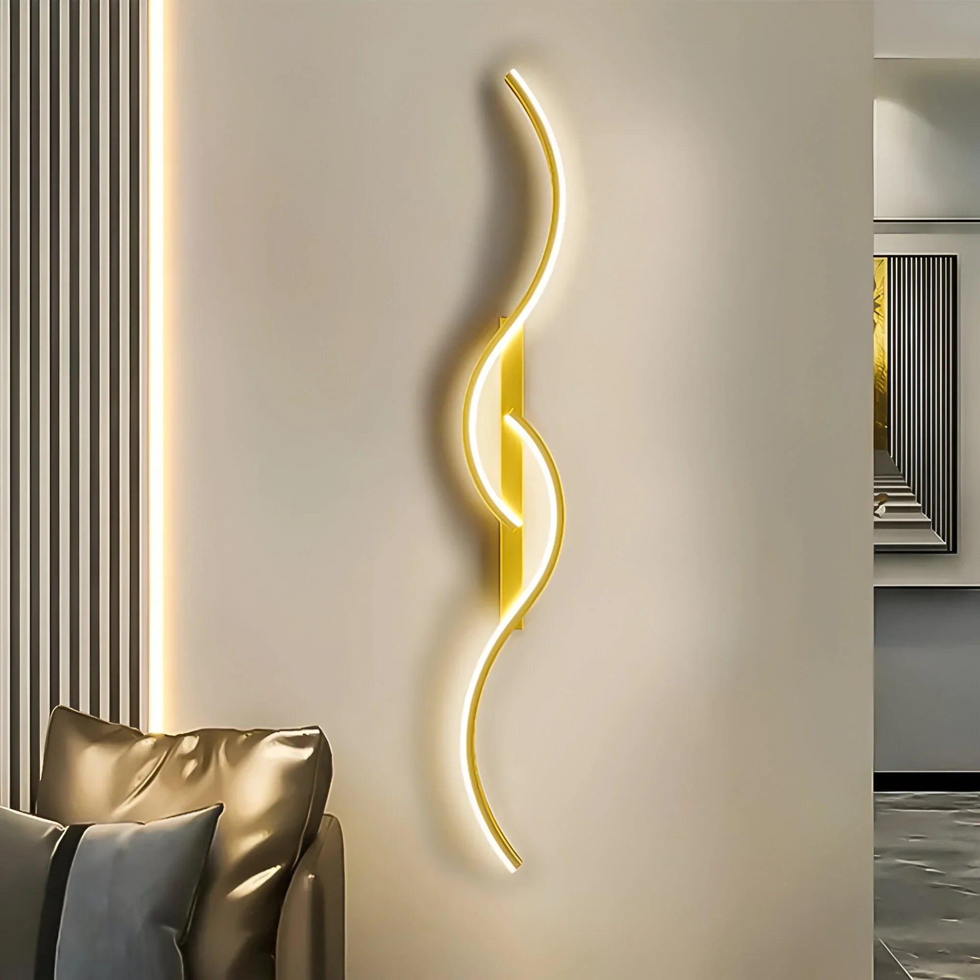Curved LED Wall Light – Modern Indoor Ambient Plug-In & Contemporary